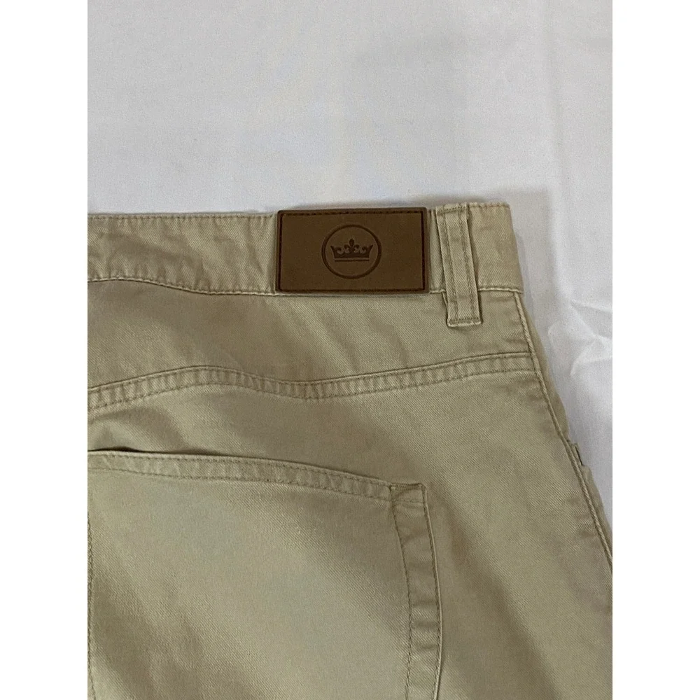 Peter Millar Mens 36x29 Khaki 5 Pocket Twill Pants‎ Straight Leg Tan Cotton Peru